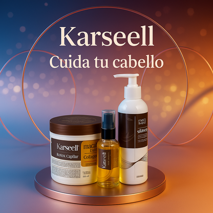 Combo Karseell Profesional – Reparación, Brillo y Antifrizz