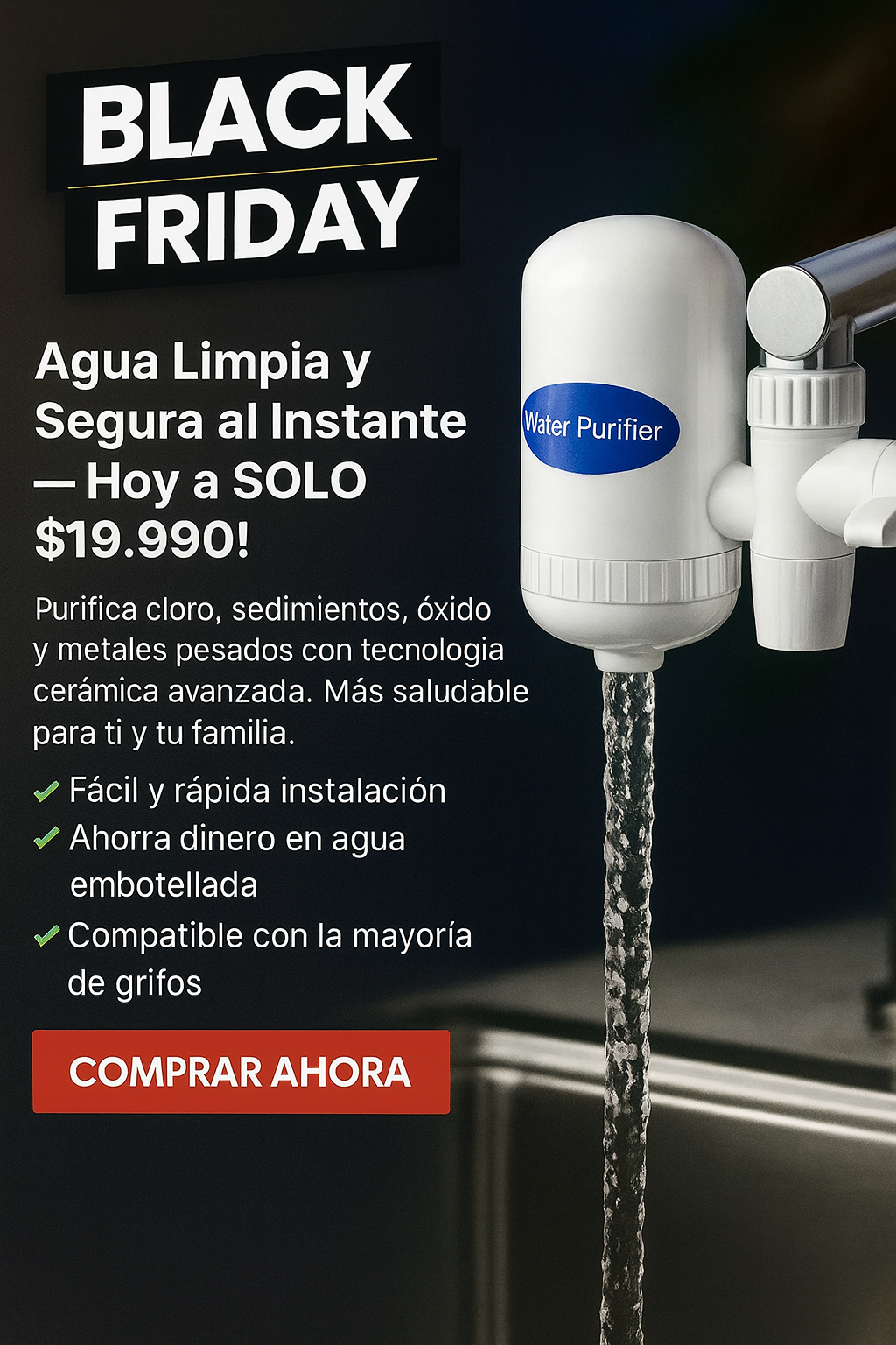 Dile adiós al cloro y óxido: Agua pura directo del grifo - AquaPure