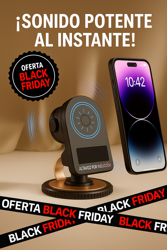 SonicMag™ amplifica tu sonido sin cables, sin configuración y sin perder calidad.